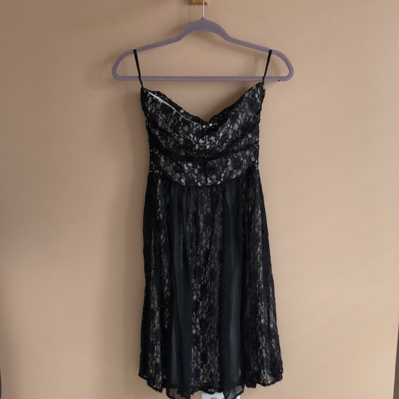 Ruby Rox Black Lace Strapless Dress Size 9 - Picture 3 of 4